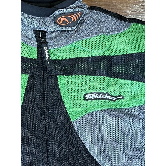 Men's FieldSheer Size S Black/Green Mesh Armored/Padded Motorcycle Riding Jacket - Picture 3 of 9